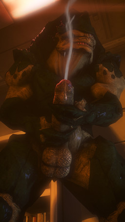 4_balls balls big_balls big_penis bodily_fluids bottom_pov clenched_teeth cum ejaculation eyes_closed foreskin genital_fluids genitals glans huge_penis humanoid_genitalia humanoid_penis low-angle_view male masturbation multi_balls multi_genitalia muscular muscular_male non-mammal_balls nude orgasm partially_retracted_foreskin penis receiving_pov scales solo teeth text thick_penis worm's-eye_view rooking bioware electronic_arts mass_effect alien krogan 3d_(artwork) 4k 9:16 absurd_res digital_media_(artwork) hi_res