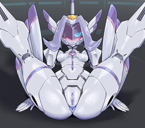 anus blush breasts butt censor_bar clitoris female genitals ineffective_censorship legs_up looking_at_viewer lying machine not_furry on_back one_eye_closed pose presenting presenting_hindquarters presenting_vulva smile solo spread_legs spreading vulva wink y_anus pochincoff darling_in_the_franxx studio_trigger chlorophytum humanoid robot robot_humanoid censored pinup