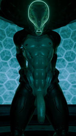 abs anthro armor armwear balls big_penis clothing dark detached_sleeves flaccid foreskin genitals hand_on_hip hands_on_hips headgear helmet humanoid_genitalia humanoid_penis legwear looking_at_viewer male nipples penis pupils slit_pupils solo space_helmet standing churledbovine pickle_juice_(modeler) halo_(series) microsoft xbox_game_studios alien ibie'shan kig-yar scalie 3d_(artwork) 9:16 digital_media_(artwork) hi_res