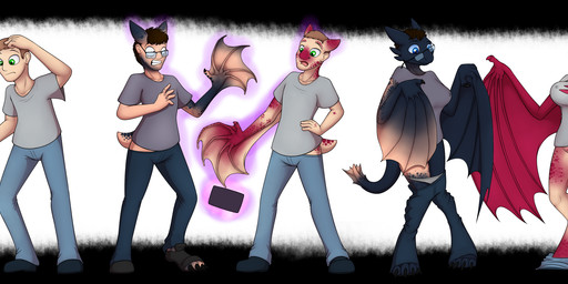 anthro areola biped black_body blue_eyes blush breast_growth breasts clothed clothing duo duo_transformation eyewear female female_anthro gender_transformation genitals glasses green_eyes growth hair horn human_to_anthro male membrane_(anatomy) membranous_wings mtf_transformation nipples non-mammal_breasts non-mammal_nipples nude question_mark red_body shirt smile species_transformation standing surprised tablet tail topwear torn_clothing transformation transformation_by_magic transformation_sequence underwear vulva wings tomek1000 european_mythology mythology tomek1000_(character) ant arthropod dragon human hymenopteran insect mammal mythological_creature mythological_scalie scalie western_dragon wyvern 2020 absurd_res colored hi_res long_image sequence wide_image
