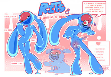 abstract_background anus blue_body blue_goo blue_slime blush bodily_fluids brain butt dialogue erection floppy_ears genitals lop_ears male nervous nervous_smile nervous_sweat open_mouth open_smile organs outline penis red_eyes smile solo speech_bubble sweat sweatdrop text white_outline boxwater rits_(boxwater) goo_creature goo_humanoid humanoid 2025 character_name digital_drawing_(artwork) digital_media_(artwork) english_text full-length_portrait hi_res model_sheet multiple_images portrait