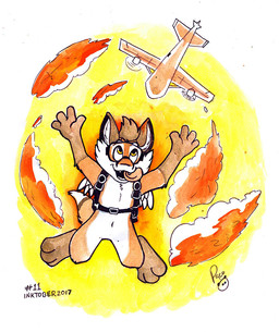 aircraft airplane anthro brown_body brown_fur brown_hair cloud fangs feathered_wings feathers featureless_crotch front_view fur hair logo male nude open_mouth orange_body orange_fur short_hair skydiving solo teeth tongue tongue_out vehicle white_body white_fur white_wings wings yellow_eyes young young_anthro young_male pandapaco mythology dragon furred_dragon furred_scalie mythological_creature mythological_scalie scalie 2017 artist_logo dated restricted_palette signature