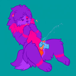 ambiguous_gender animal_genitalia animal_penis anthro balls blue_latex blush blush_lines bodily_fluids canine_genitalia canine_penis clear_urine clothing disembodied_hand duo erection fur genital_fluids genitals gloves green_background handjob handwear knot knotted_penis latex latex_clothing latex_gloves latex_handwear male male/ambiguous male_anthro male_peeing medical medical_gloves nude_anthro nude_male peeing peeing_while_erect penile penis pink_body pink_fur purple_body purple_fur sex sheath simple_background sitting small_penis submissive submissive_anthro submissive_male urine watersports critterclinic canid canine canis domestic_dog mammal pomeranian spitz 1:1 2025 hi_res nonbinary_(lore)