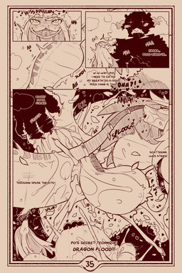 animal_genitalia anthro anthro_on_feral anthro_penetrating anthro_penetrating_feral balls bestiality biped bodily_fluids border brown_border cloaca cloacal cloacal_penetration cum cum_inflation cum_inside dialogue duo extreme_penetration eye_roll fangs female female_penetrated feral feral_penetrated fingers forked_tongue fur genital_fluids genitals green_eyes heart_symbol inflation male male/female male_penetrating male_penetrating_female penetration penile penile_penetration penis penis_in_cloaca pupils sex size_difference smaller_penetrated teeth text tongue tongue_out cold-blooded-twilight dreamworks kung_fu_panda master_po_ping master_viper bear giant_panda mammal reptile scalie snake 2025 2:3 comic english_text hi_res monochrome