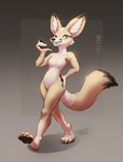 absurd_res anthro breasts canid canine featureless_breasts featureless_crotch feet female fennec_fox fox hi_res ixilys mammal pawpads paws soles solo toes true_fox