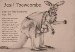 animal_genitalia bottomless clothed clothed_feral clothing digitigrade feral fully_sheathed genitals male sheath solo tail text thick_tail foxia kangaroo macropod mammal marsupial english_text model_sheet monochrome