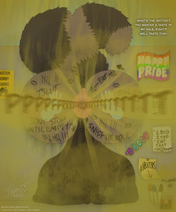 anthro anus backsack balls big_anus big_balls big_butt bodily_fluids body_writing brown_body brown_fur bubble_butt butt dialogue disembodied_hand fart fart_cloud fart_fetish farting_at_viewer fluffy fluffy_tail food fur gas gassy genital_fluids genitals ghost_hand graffiti heart_symbol huge_anus huge_balls humiliation hyper hyper_anus hyper_balls hyper_genitalia instruction instruction_on_wall lgbt_pride lipstick lipstick_on_anus lipstick_on_balls lipstick_on_body lipstick_on_butt makeup male markings musk pastry public public_use smelly solo striped_markings striped_tail stripes stuck tail tail_markings tally_marks text through_wall wall_(structure) jadetanuki lgbt_pride_month jade_(jadetanuki) canid canine mammal raccoon_dog tanuki 5:6 absurd_res hi_res marker_(artwork) traditional_media_(artwork)