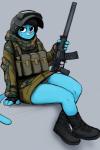 4_fingers altyn_helmet anthro armor as_val assault_rifle blue_body blue_fur boots bottomwear clothed clothing female fingerless_gloves fingers footwear fur gloves gorka_suit gun half-closed_eyes handwear headgear helmet looking_at_viewer mature_anthro mature_female narrowed_eyes panties panty_shot pattern_bottomwear pattern_clothing pattern_panties pattern_underwear pose ranged_weapon rifle shoes simple_background sitting skirt smile solo striped_bottomwear striped_clothing striped_panties striped_underwear stripes underwear uniform upskirt weapon whiskers hladilnik cartoon_network spetsnaz the_amazing_world_of_gumball nicole_watterson domestic_cat felid feline felis mammal 2018 2:3 digital_media_(artwork) hi_res