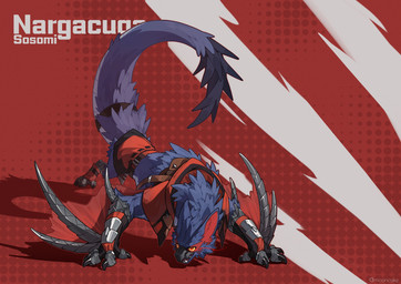 clothing feral jacket jacket_vest male solo topwear vest wings mooncake_(artist) capcom monster_hunter flying_wyvern nargacuga hi_res