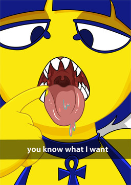 anthro blue_hair bodily_fluids caption_box close-up dripping female hair mouth_shot open_mouth oral_invitation pointing_at_mouth saliva saliva_drip sharp_teeth solo teeth text threatening_vore tongue tongue_out uvula yellow_body strawberrywith4 animal_crossing nintendo ankha_(animal_crossing) domestic_cat felid feline felis mammal absurd_res digital_media_(artwork) english_text hi_res