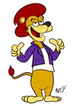 anthro clothed clothing jacket male mane null pantsless shirt smug smug_grin solo topwear undershirt squirrelfromthesouth hanna-barbera heyyy_it's_the_king! the_king_(hitk!) felid lion mammal pantherine hi_res