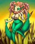 anthro anthrofied big_breasts breasts female looking_at_viewer nipple_dip nipples non-mammal_breasts plant pokemorph solo sunset wide_hips mnxenx001 nintendo pokemon elemental_creature flora_fauna florges generation_6_pokemon orange_flower_florges pokemon_(species) 4:5 hi_res