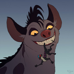 female feral guard king macro male micro open_mouth royalty tail teeth vore mr.solar disney felid herpestid hyena lion mammal meerkat pantherine hi_res