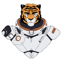 anthro future kemono male science_fiction solo spacesuit vitaly4321 vitaly felid mammal pantherine tiger 1:1 bust_portrait icon portrait