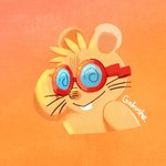 anthro biped brown_body chibi eyewear glasses simple_background smile solo hikari_gamba gamba_no_bouken gamba_no_bouken_(series) gakusha mammal mouse murid murine rodent 1:1 2024 hi_res