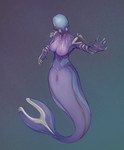 5_fingers breasts eyeless faceless_character female fingers fish_tail genitals medium_breasts mouthless nipples orb_helmet purple_body purple_skin pussy silver_armlet simple_background solo split_form searyn digital_extremes mermay tencent warframe mag_(warframe) humanoid marine merfolk warframe_(species) absurd_res hi_res