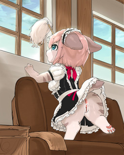 anthro anus blue_eyes bottomless brown_body butt cleaning clothed clothing day female genitals hair inside maid_uniform no_underwear pawpads paws pink_hair semi-anthro solo standing tail uniform vulva window rapel capcom monster_hunter monster_hunter_stories_2:_wings_of_ruin tsukino_(monster_hunter_stories) felid feline felyne lynian mammal 4:5 absurd_res hi_res