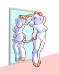 anthro breasts featureless_breasts featureless_crotch female mirror mirror_reflection pose reflection solo tail bunny_maloney_meko bunny_maloney charlotte_(bm) bovid bovine cattle mammal official_art tagme