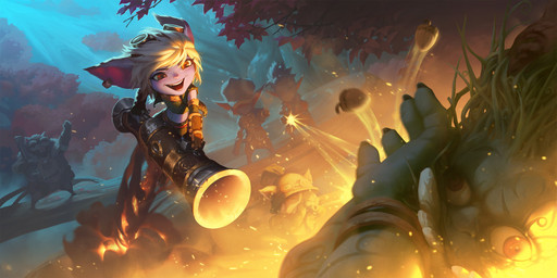 ambiguous_gender anthro armor blue_body explosion eyewear eyewear_on_head female fire food forest fruit goggles goggles_on_head group gun hair headgear helmet holding_blowgun holding_gun holding_object holding_ranged_weapon holding_weapon humanoid_pointy_ears male nut_(fruit) open_mouth outside plant pointy_ears ranged_weapon rocket_jump shooting_gun short smile standing tail tree weapon white_hair dao_trong_le league_of_legends riot_games tencent teemo_(lol) tristana_(lol) humanoid mammal monster rodent yordle 2:1 digital_media_(artwork) hi_res official_art