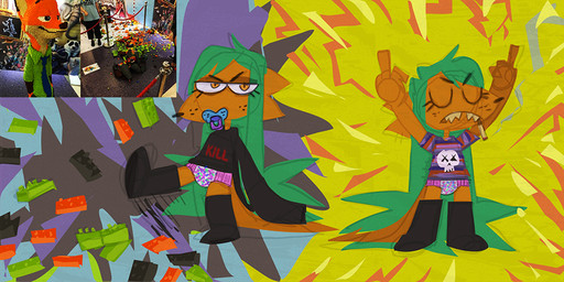 abstract_background age_regression ageplay alternative_fashion anthro blue_hair bone boots cigarette clean_diaper clothed clothing diaper eyelashes footwear freckles fur goth hair infantilism kick lego_brick object_in_mouth orange_body orange_fur pacifier pacifier_in_mouth pattern_clothing pattern_shirt pattern_topwear pull-ups_(diaper) roleplay shirt shoes skull smoking striped_clothing striped_shirt striped_topwear stripes text thin_diaper topwear wearing_diaper cate_wurtz disney lamezone lego zootopia lenore_(lamezone) nick_wilde mammal unknown_species 2018