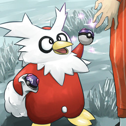 2_toes 5_fingers ambiguous_feral ambiguous_gender ambiguous_human bag beak black_clothing black_eyes black_footwear black_shoes bottomwear clothed clothed_ambiguous clothed_human clothing duo faceless_ambiguous faceless_character faceless_human feathers feet feral feral_focus fingers footwear grass looking_up master_ball multicolored_body multicolored_feathers open_beak open_mouth orange_bottomwear orange_clothing orange_pants outside pants pattern_bottomwear pattern_clothing pattern_pants pink_tongue plant pokeball pupils red_body red_feathers shoes socks solo_focus standing striped_bottomwear striped_clothing striped_pants stripes toes tongue two_tone_body two_tone_feathers white_body white_clothing white_feathers white_footwear white_pupils white_socks yellow_beak yellow_feet spicyichizo nintendo pokemon avian bird delibird generation_2_pokemon human mammal pokemon_(species) 1:1 2025 absurd_res hi_res shaded