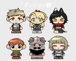 chibi clothed clothing female group humanoid_pointy_ears male pointy_ears text jjjjtaaaku delicious_in_dungeon chilchuck_tims falin_touden izutsumi_(delicious_in_dungeon) laios_touden marcille_donato senshi_(delicious_in_dungeon) animal_humanoid cat_humanoid dwarf elf felid felid_humanoid feline feline_humanoid halfling human humanoid mammal mammal_humanoid 5:4 hi_res japanese_text