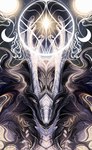 ambiguous_gender anthro antlers detailed_background fur hair horn looking_at_viewer night outside sky solo star starry_sky white_eyes safiru mythology dragon mythological_creature mythological_scalie scalie 2022 bust_portrait digital_media_(artwork) headshot_portrait hi_res portrait