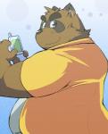 anthro cellphone clothed clothing electronics eyewear glasses male overweight overweight_male phone simple_background solo ayame42612 菖蒲 morenatsu kounosuke_(morenatsu) canid canine mammal raccoon_dog tanuki 2014