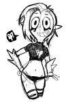 bottomwear breasts clothed clothing female fingers freckles gloves grin hair handwear humanoid_pointy_ears legwear navel noseless not_furry panties pointy_ears smile solo standing stockings teeth thigh_highs topwear underwear itimu disney wander_over_yonder lord_dominator alien alien_humanoid humanoid 2015 monochrome