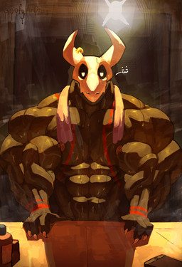2_horns 4_fingers abs anthro arm_markings barazoku biceps big_muscles black_body bone cellphone chest_markings claws countertop cracks electronics emoticon finger_claws fingers furgonomic_piercing furgonomics head_horn horn horn_piercing huge_muscles interior_background male markings muscular muscular_male nipples pecs phone piercing red_markings simple_eyes skull skull_head smartphone solo text towel towel_around_neck vein veiny_muscles wet white_claws wrist_markings goofyahdragons ambiguous_species 2025 artist_name digital_drawing_(artwork) digital_media_(artwork) half-length_portrait hi_res portrait