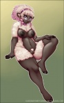 anthro areola breasts cloven_hooves collar eyewear female genitals glasses heart_symbol hooves navel nipples nude purple_eyes pussy slightly_chubby solo theblackrook all_the_king's_men sierra_(iko) bovid caprine domestic_sheep mammal sheep digital_media_(artwork) hi_res