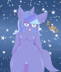 anthro belly breasts female genitals hair horn humanoid_genitalia humanoid_vulva innie_vulva loli navel nipples ponytail solo tongue tongue_out vulva young young_anthro young_female georgesabertooth hasbro my_little_pony mythology equid equine mammal mythological_creature mythological_equine unicorn absurd_res hi_res