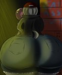 anthro big_butt blowing_bubble_gum breasts bubble bubble_gum butt candy dessert female food gum huge_butt hyper hyper_butt inflating solo ultimateshadow sega sonic_the_hedgehog_(series) cindy_the_echidna fan_character echidna mammal monotreme 5:6 absurd_res hi_res