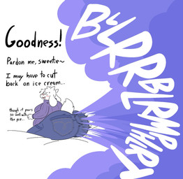anthro big_butt blush bodily_fluids bottomwear breasts butt clothed clothed_anthro clothed_breasts clothed_female clothing denim denim_bottomwear denim_clothing eyes_closed eyewear fart fart_cloud fart_fetish female floppy_ears flying_sweatdrops glasses horn huge_butt hyper hyper_fart jeans mature_anthro mature_female motion_blur open_mouth overweight overweight_anthro overweight_female pants purple_clothing purple_fart_cloud purple_sweater purple_topwear scut_tail short_tail side_belly side_boob sitting solo sweat sweatdrop sweater tail text topwear kibblekritterz undertale_(series) toriel boss_monster_(undertale) bovid caprine goat mammal english_text hi_res