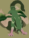 ambiguous_gender beak belly big_belly eyes_closed facial_markings feathers feral green_background green_beak green_body green_feathers green_tail green_wings head_markings huge_belly hyper hyper_belly markings mouth_closed pink_body simple_background solo tail tan_body tan_feathers tan_wings wings roobin avian absurd_res artist_name hi_res