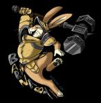 anthro armor bottomless buckteeth clothed clothing eyes_closed hammer male open_mouth simple_background solo teeth tools transparent_background whiskers eevachu armello league_of_geeks barnaby_(armello) lagomorph leporid mammal rabbit 2017 alpha_channel