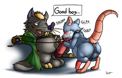 animal_genitalia anthro backsack balls belly big_penis blush bodily_fluids buckteeth clothed clothing collar dialogue digitigrade dominant dominant_male duo erection eyes_closed fellatio genital_fluids genitals good_boy half-erect holding_leash holding_object huge_penis hyper hyper_genitalia hyper_penis leash leash_pull long_penis male male/male male_penetrated male_penetrating male_penetrating_male open_clothing open_mouth open_shirt open_topwear oral oral_penetration overweight overweight_male penetration penile penis penis_grab perineum pet_praise praise precum raised_tail sex sheath shirt simple_background sound_effects speech_bubble submissive submissive_male tail teeth text topwear whiskers white_background emenius league_of_legends riot_games tencent chipp twitch_(lol) mammal mouse murid murine rat rodent absurd_res digital_media_(artwork) english_text hi_res signature