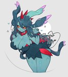 big_breasts blush breasts clothed clothing female gesture hand_gesture heart_symbol looking_at_viewer solo text v_sign togetoge nintendo pokemon ancient_pokemon flutter_mane generation_9_pokemon paradox_pokemon pokemon_(species) 2024 english_text hi_res