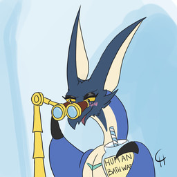 bathwater bedroom_eyes beverage binoculars blue_body blush countershading drinking_straw eyelashes eyeshadow feet female feral human_fetish makeup narrowed_eyes seductive simple_background spying talons toes yellow_eyes coralhunter capcom monster_hunter legs_(coralhunter) flying_wyvern legiana digital_drawing_(artwork) digital_media_(artwork) hi_res
