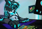 anthro computer electronics female futuristic gaming machine solo levidos protogen absurd_res hi_res