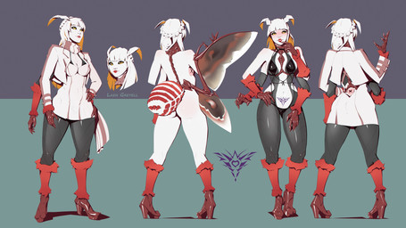 4_arms 5_fingers big_breasts breasts clothed clothing female fingers lingerie multi_arm multi_limb solo tattoo wings womb_tattoo okata animal_humanoid arthropod arthropod_humanoid humanoid insect insect_humanoid lepidopteran lepidopteran_humanoid moth moth_humanoid hi_res model_sheet