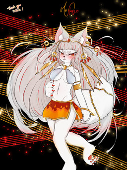 angry anthro claws clothing egyptian egyptian_clothing feet female gold_(metal) gold_jewelry jewelry navel pawpads paws red_claws red_eyes simple_background solo maxhappy angry_fox_(maxhappy) canid canine fox mammal 3:4 absurd_res hi_res japanese_description