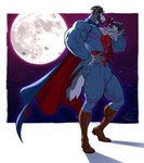 anthro biped bulge cape clothing ear_piercing flower full_moon hair holidays male moon muscular muscular_anthro muscular_male night piercing plant pose rose_(flower) short_hair solo tail tight_clothing vampire_costume boosterpang halloween canid canine canis domestic_dog mammal 2024 hi_res