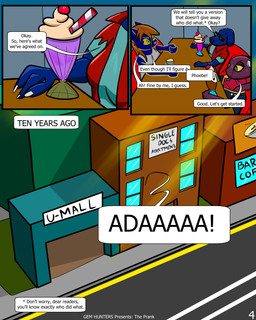 anthro beverage blind building cochlear_implant_processor deaf dialogue disability eyewear female group milkshake sunglasses text trio baristagamerproductions ada_(gem_hunters) phoebe_(gem_hunters) queenie_(gem_hunters) canid canine felid feline mammal reptile scalie snake 4:5 absurd_res comic english_text hi_res