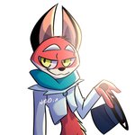 anthro ascot clothing coat fur hat headgear headwear male red_body red_fur smug solo top_hat topwear yellow_eyes jaybeyyy jbdin cartoon_network mao_mao:_heroes_of_pure_heart rufus_(mao_mao) canid canine fox mammal 1:1 2020 hi_res