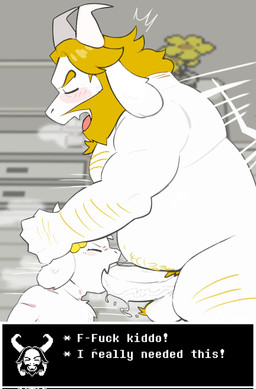 age_difference anthro ball_tuft balls beard belly belly_hair blonde_hair bodily_fluids body_hair building cum cum_in_mouth cum_inside dialogue dialogue_box duo eyes_closed face_fucking facial_hair father_penetrating_son fellatio femboy flower flower_on_head genital_fluids genitals grabbing_head hair hairy_body horn house irrumatio kneeling larger_male long_ears male male/male male_penetrated male_penetrating male_penetrating_male mature_male nude obese older_male oral overweight penetration penile penile_penetration penis_in_mouth plant profanity sex side_view size_difference smaller_male smaller_penetrated standing text tuft younger_male younger_penetrated doctorhiruluk deltarune undertale undertale_(series) asgore_dreemurr asriel_dreemurr bovid caprine goat mammal 2025 english_text hi_res father_(lore) father_and_child_(lore) father_and_son_(lore) incest_(lore) parent_(lore) parent_and_child_(lore) parent_and_son_(lore) son_(lore)