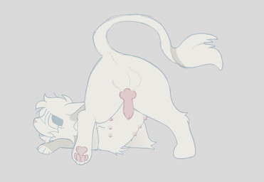 6_nipples animal_genitalia animal_penis balls belly_nipples canine_genitalia canine_penis feral fur genitals grey_background knot knotted_penis male male_feral mismatched_animal_penis mismatched_genitalia mismatched_penis multi_nipple nipples penis pink_nipples pink_penis simple_background soft_colors solo white_balls white_body white_fur littleperrito warriors_(book_series) fan_character sealfluff_(littleperrito) domestic_cat felid feline felis mammal 2026 pastel_theme