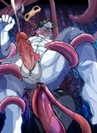 abs anal anthro balls blue_eyes blush bodily_fluids cum erection genital_fluids genitals grey_body hair horn male male_penetrated muscular muscular_anthro muscular_male pecs penetration penis restrained restrained_by_tentacles sex slime solo tail tentacle_penetration tentacle_sex tentacles tentacles_on_male vein veiny_penis white_hair k_guraler lifewonders live_a_hero mythology giansar dragon mythological_creature mythological_scalie scalie hi_res