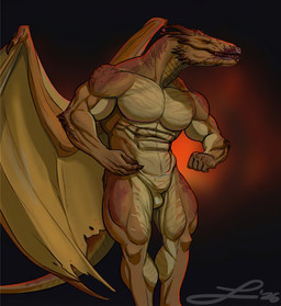 anthro barazoku blood bodily_fluids hyper male muscular solo tail vermithor wings lakhanto game_of_thrones house_of_the_dragon mythology dragon mythological_creature mythological_scalie scalie