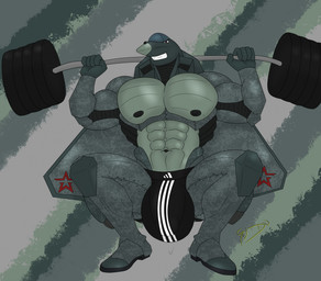 abs aircraft anthro big_bulge bulge cameo clothed clothing crouching exercise jockstrap jockstrap_only machine male muscular muscular_anthro muscular_male pecs red_eyes russian smile solo striped_jockstrap topless underwear underwear_only vehicle weightlifting weights workout nexusdeathclaw adidas su-57 ivan_tikhomirov_(domizoni) aeromorph living_aircraft living_machine living_vehicle 2024 digital_drawing_(artwork) digital_media_(artwork) hi_res